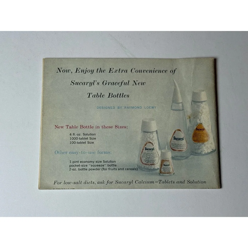 Vintage 1958 Sucaryl Calorie-Saving Recipes Booklet Mid-Century Diet Cookbook‎